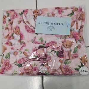 Jules & Belle Pink Floral Teddy Bear dress 18-24